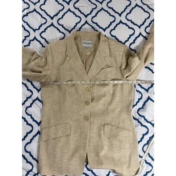 Vintage John Meyer Of Norwhich Women's Beige Blazer - 14 - Picture 7 of 12